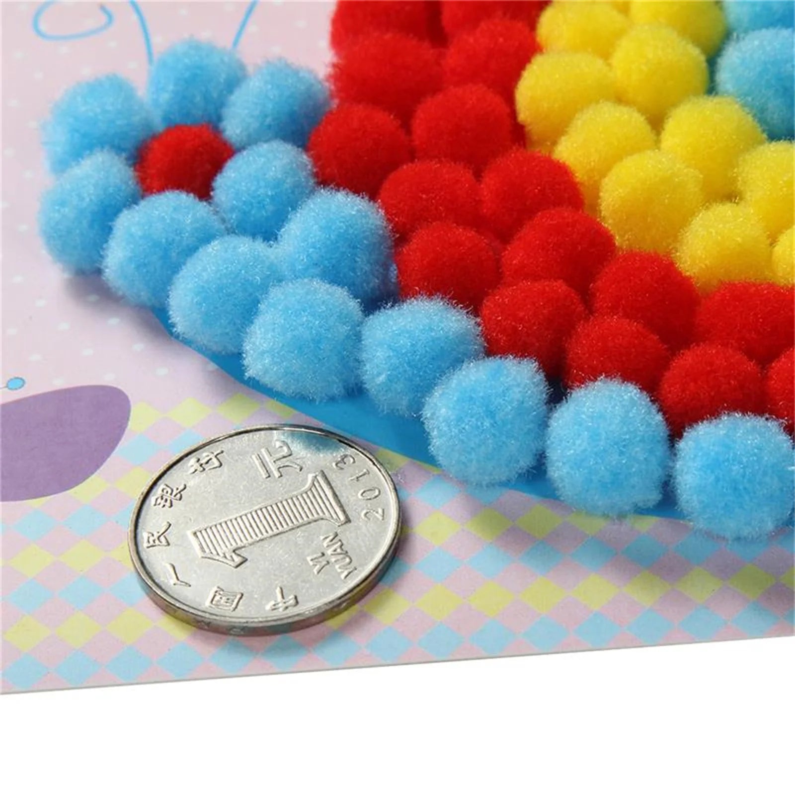 2 Pcs/Set Kids Plush Ball Painting Stickers Creative DIY Handmade Material Educational Toys Children Cartoon Puzzles Crafts Toy Oasis Select
