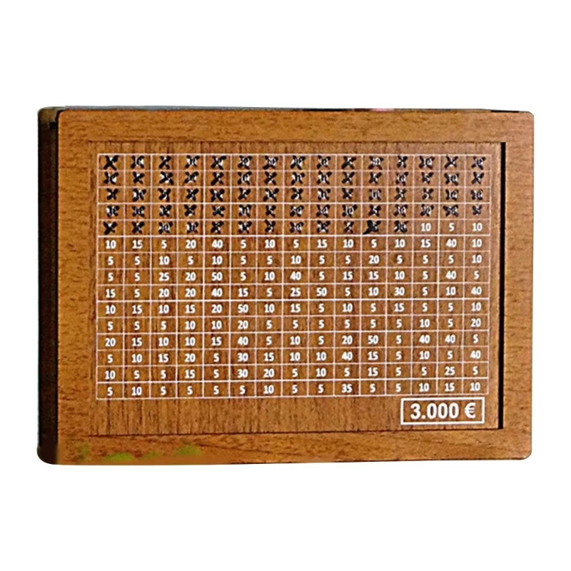 1000/2000/3000/5000/10000 Euro Money Box Piggy Bank Wood Money Bank Reusable Money Box with Saving Goal and Numbers Boxes Oasis Select 3000 brown