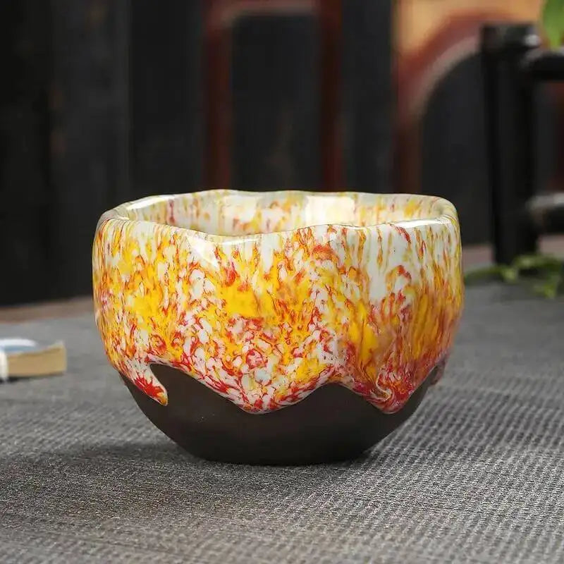 Japanese Coarse Ceramic Coffee Cup Handmade Tea Cup Kungfu Tea Cup Household Water Cup Oasis Select Red Meditation Cup