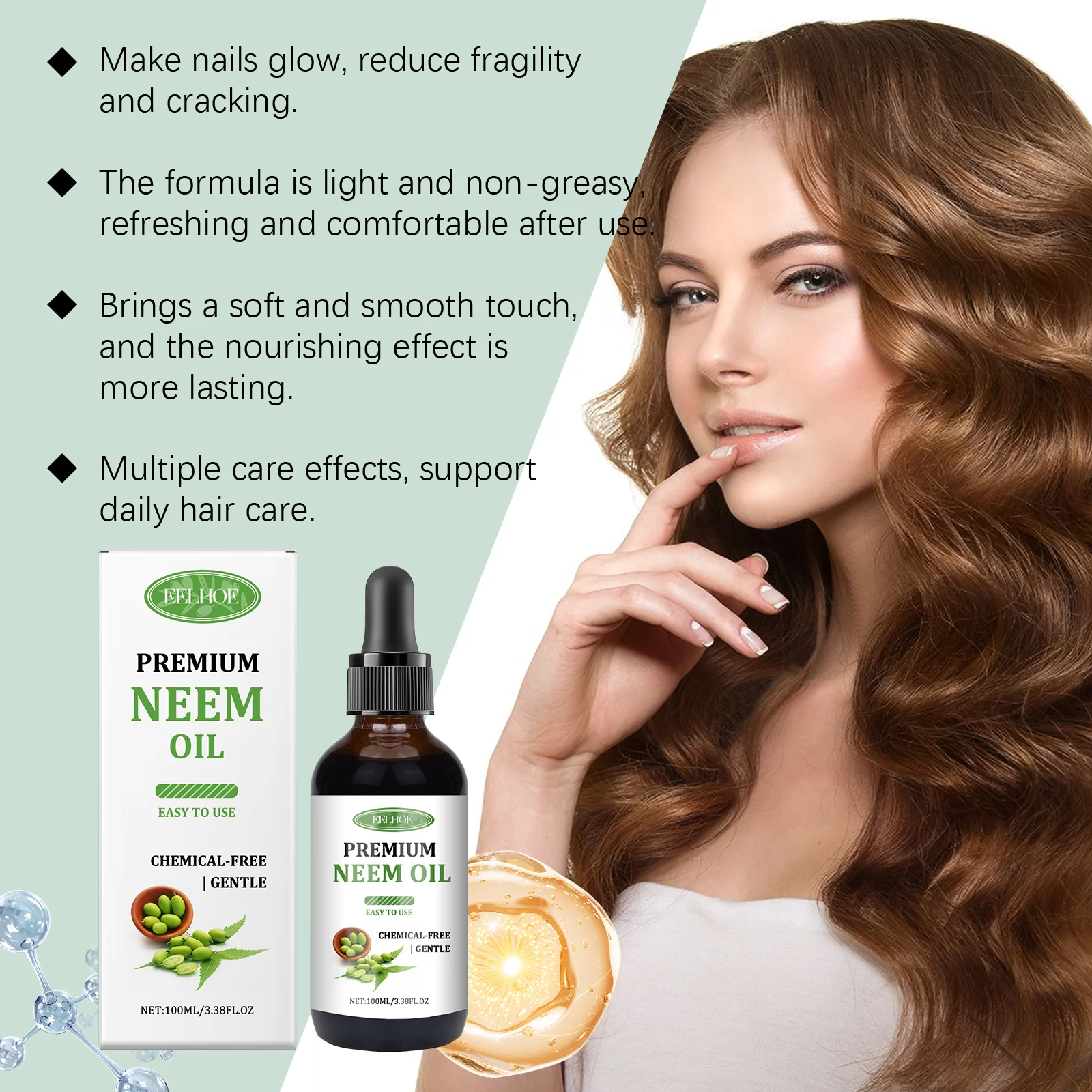 Eelhoe Neem Oil Care Essential Oil Nourishes Scalp Skincare Armor Neem Oil Massage Oil Nourishes The Skin Relieve Scalp Fatigue Oasis Select