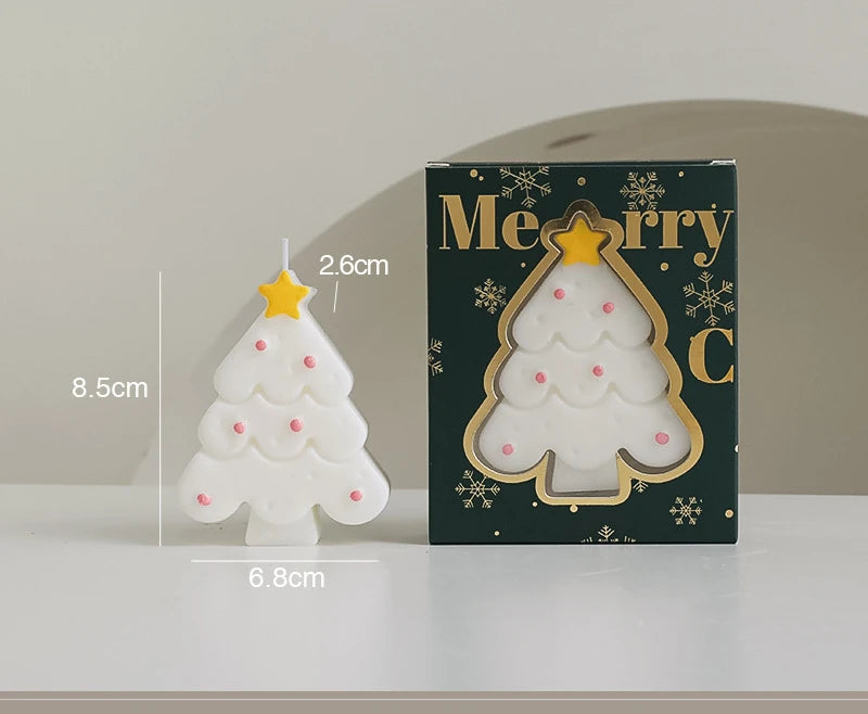 Christmas Scented Candle with Box Mini Christmas Tree Shape Fragrance Candle Home Decor Candle Gift for Friends Women Souvenir Oasis Select As show-5