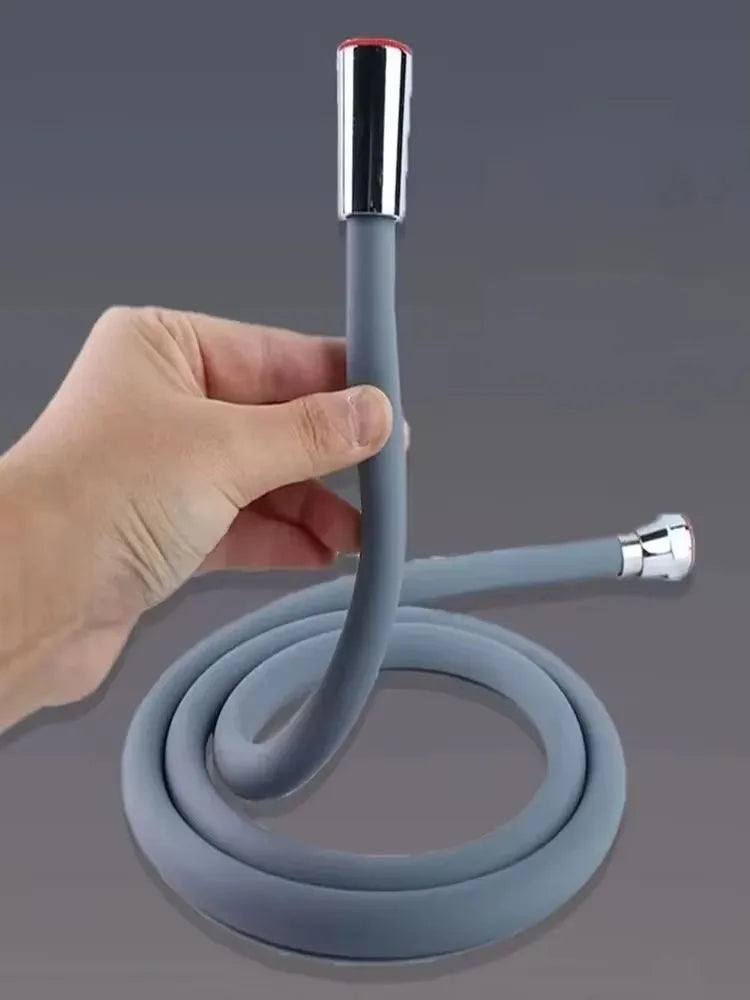 New 1.5/2/3M Silicone Flexible Shower Hose Anti-Winding Extension High Pressure Pipe Showerhead Tube Bathroom Faucte Accessorie Oasis Select