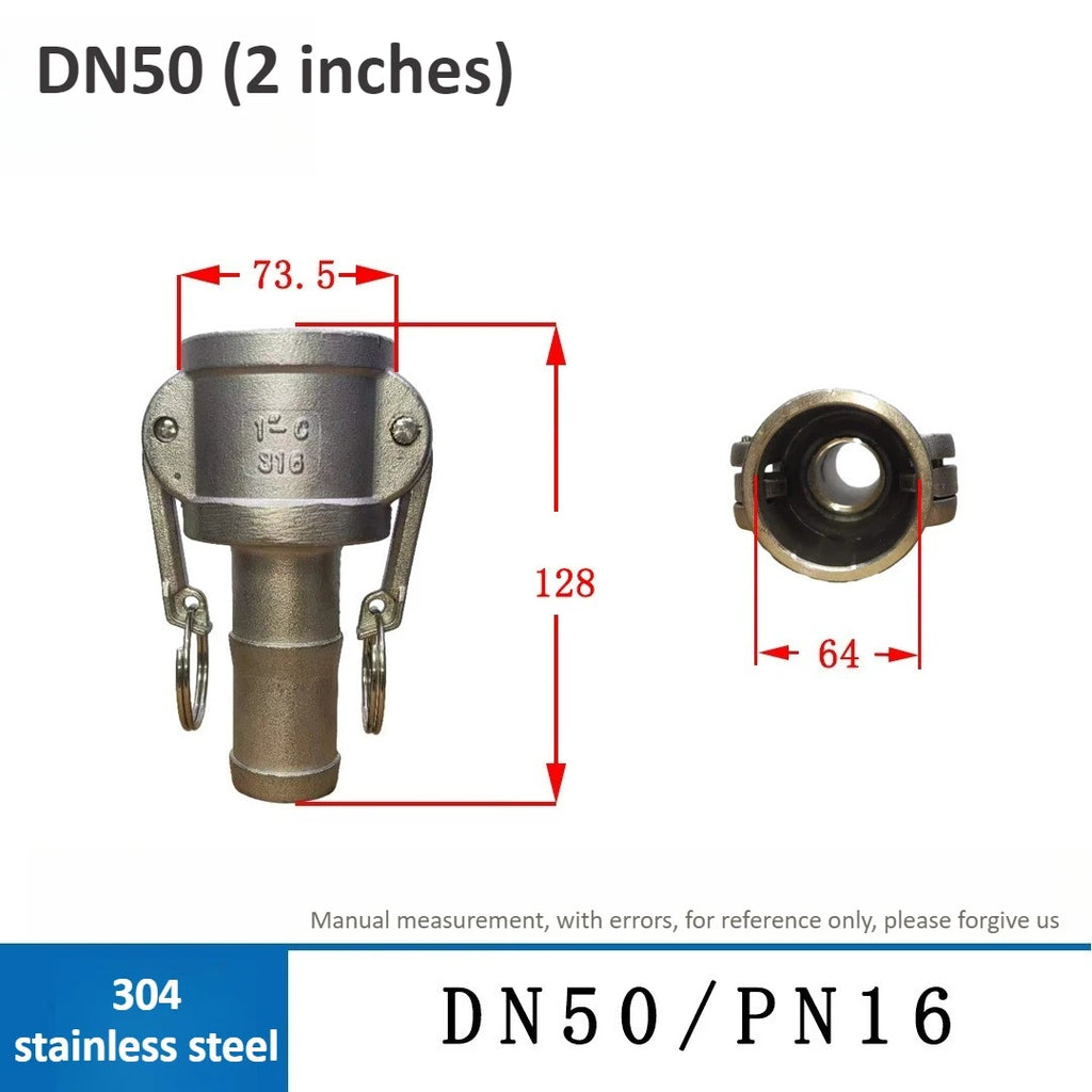 C-type Quick Connector 304 Stainless Steel DN15 20 25 32 40 50 Lever Type Leather Tube Quick Female End Soft Quick Plug Oasis Select DN50-304