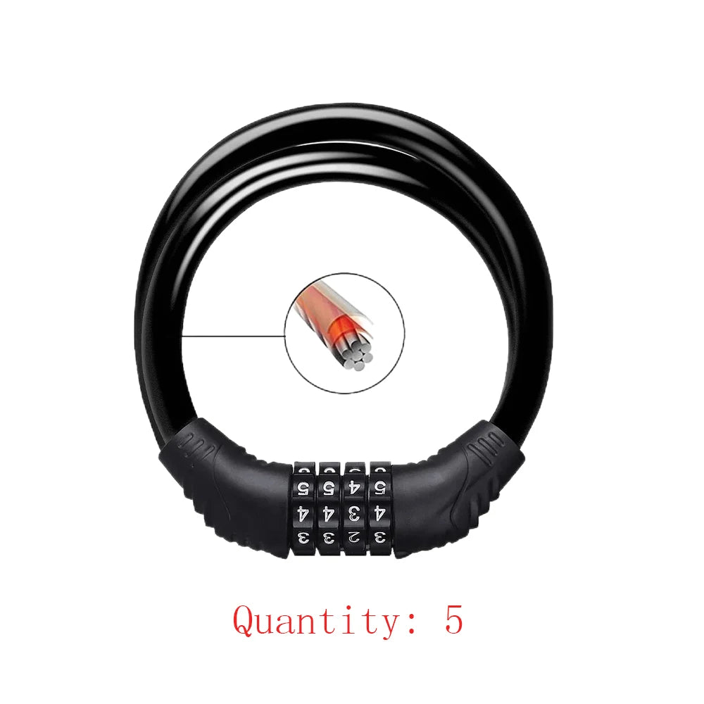 Bike Lock Mountain Bike Portable Security 4-digit Code Bike Lock for Bicycle Motorcycle Scooter Oasis Select N-DCS-0201-5