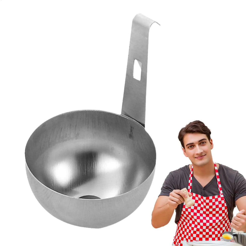 Poached Egg Spoon Hangable Stainless Steel Egg Poacher Round Nonstick Steamer Boiler for Kitchen Cooking Breakfast Household Oasis Select