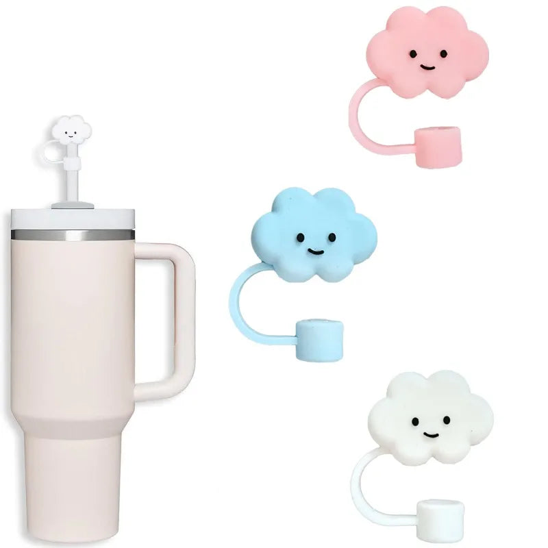 3-pack of 10mm Cute Silicone Cloud Straw Lids for Stanley 30 and 40 Oz Glasses Oasis Select