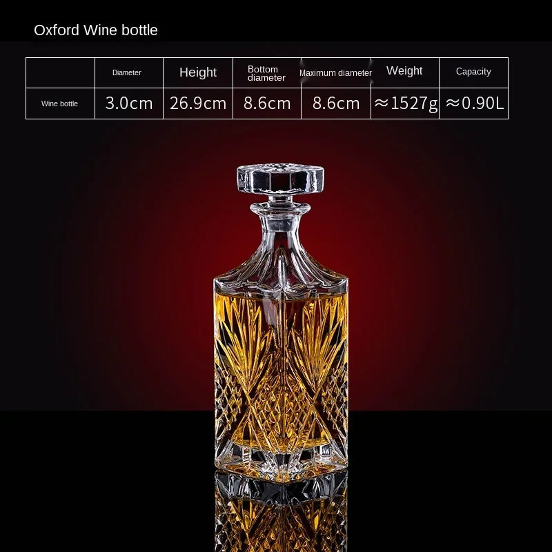 European thickened whiskey glass set large foreign wine glass crystal glass wine bottle creative wine set Oasis Select Oxford wine bottle