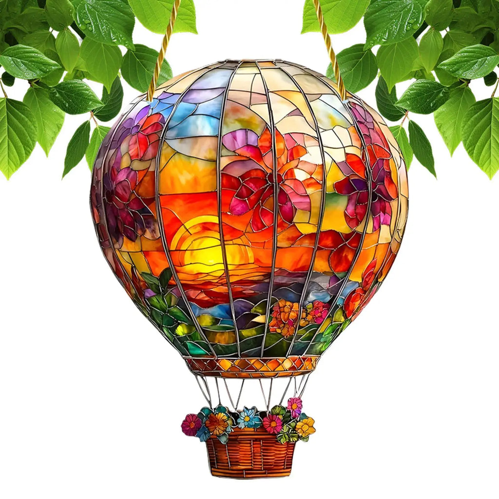 Sun Catcher Window Wall Hangable Colored Decor 2D Flat Acrylic Hot Air Balloon Sun Catcher Window Decoration for Home Garden Oasis Select Default Title