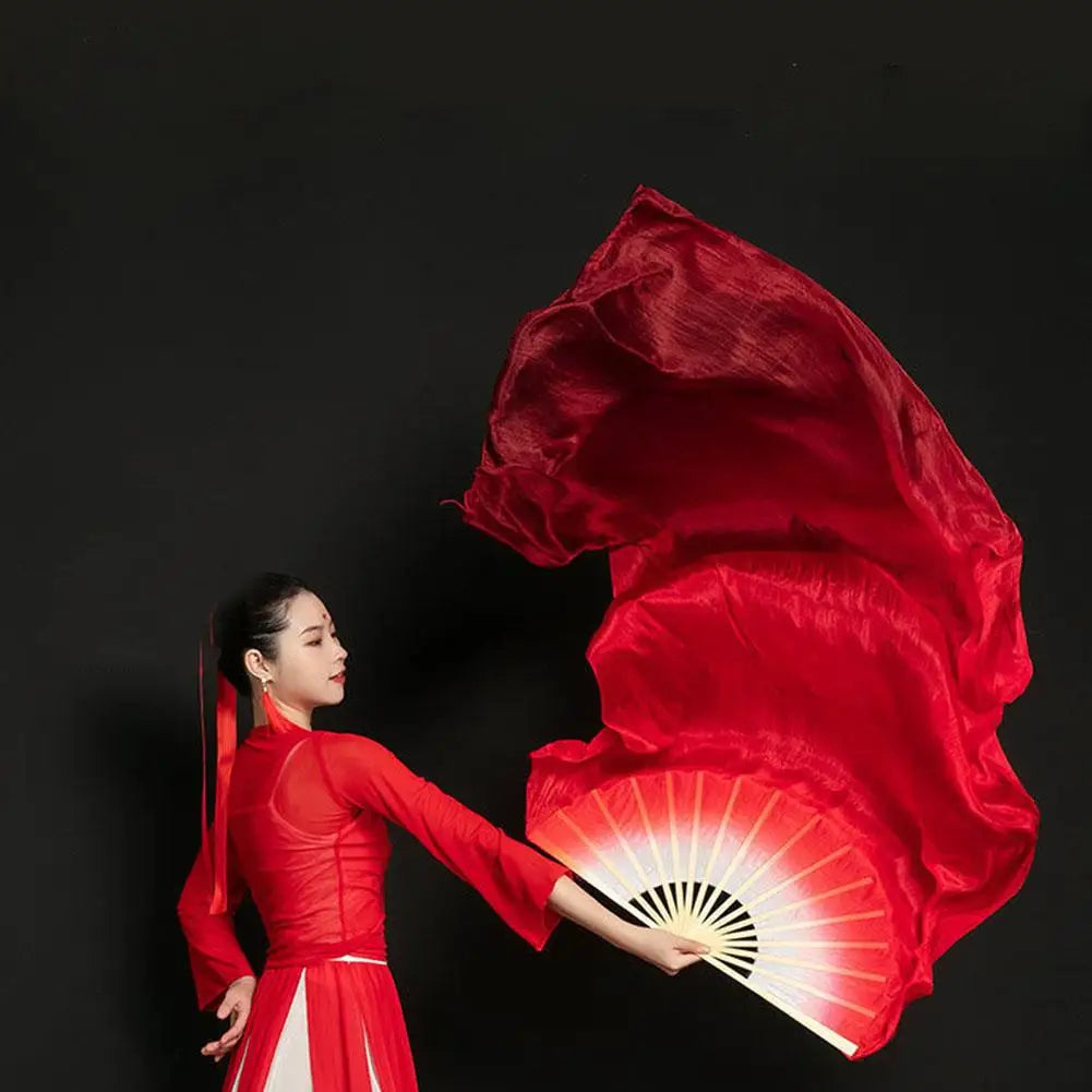 Silk Belly Dance Fans – Double-Sided Bamboo 120cm Fan Dance Performance Fan Oasis Select