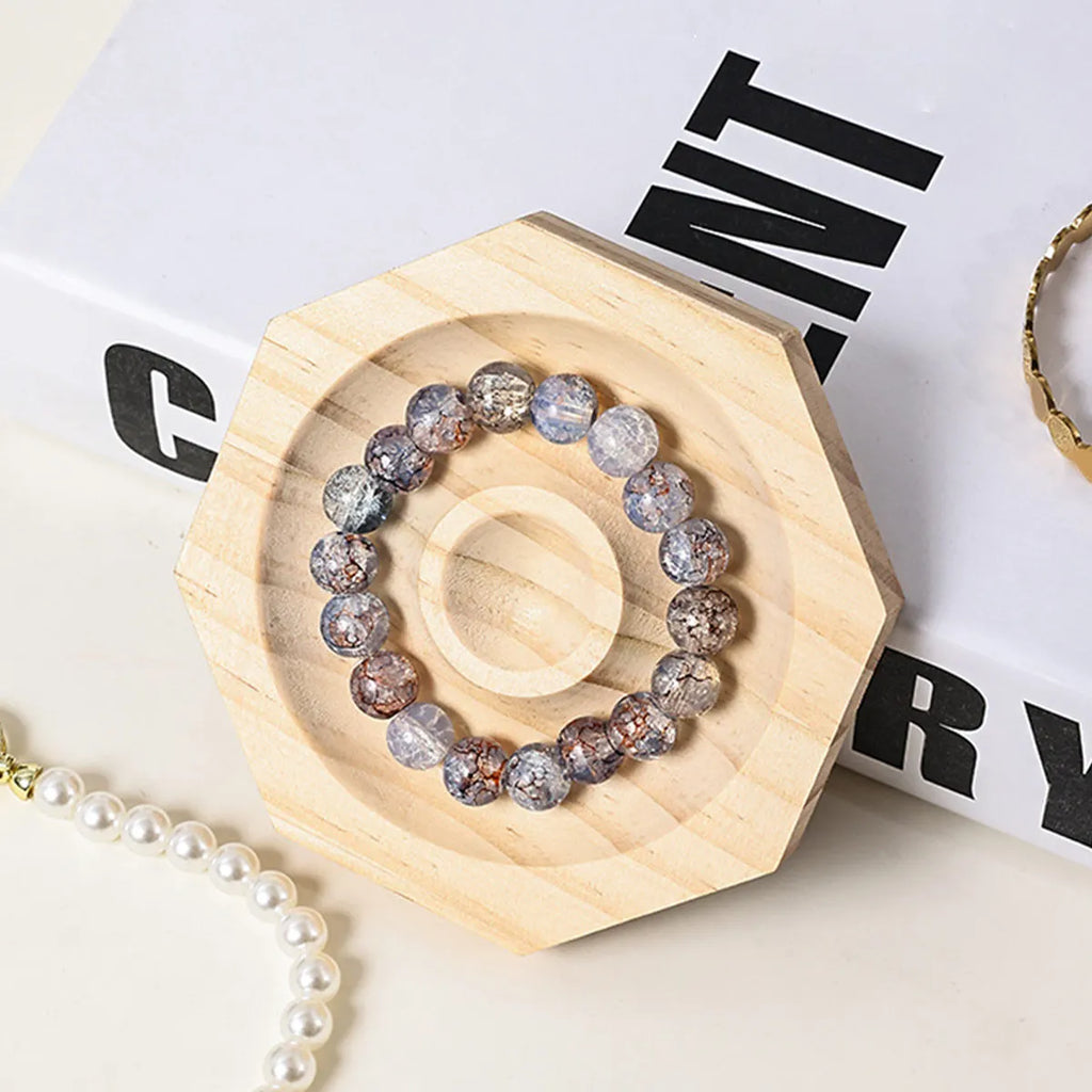 1pc Wooden Jewelry Display Tray, Bracelet and Bead Decoration Tray Bracelet and Bracelet Display Rack, Handicraft Tray Oasis Select