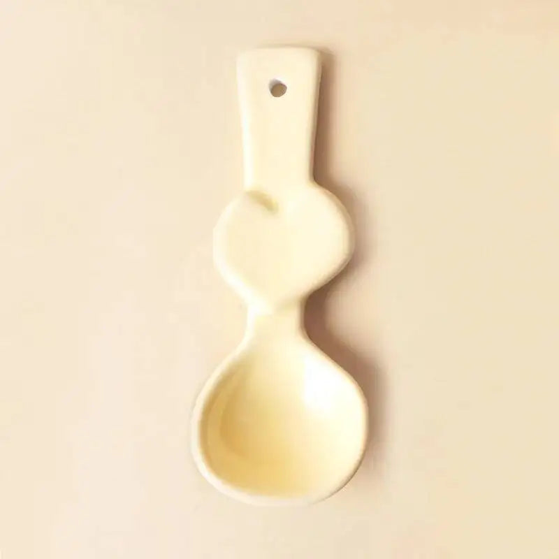 Heart Double Happiness Ceramic Spoon High Aesthetic Personality Red Pink Solid Color Dining Spoon Sweet Cake Long Handle Soup Oasis Select Cream