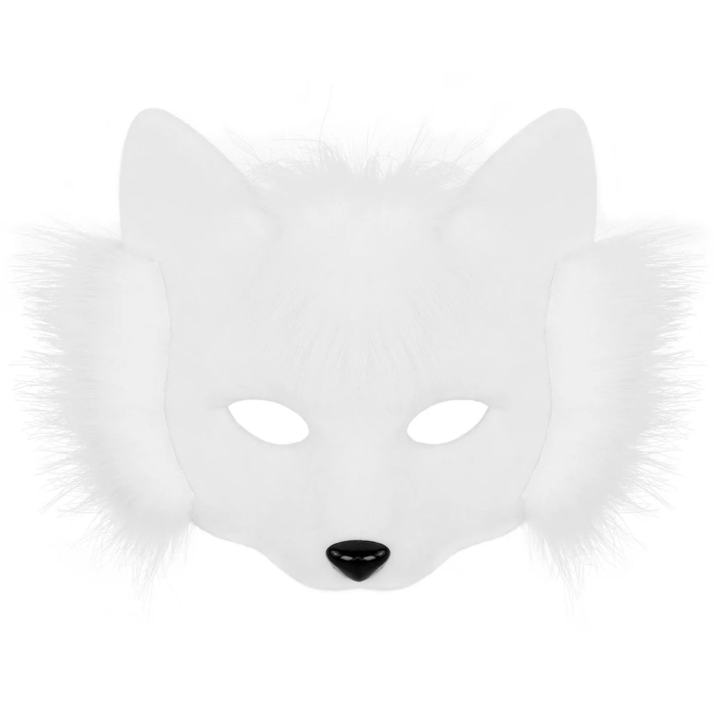 Trendy Animal Half Face Masks Fox Cat Mask Costumes Props for Halloween Cosplay Party Oasis Select White