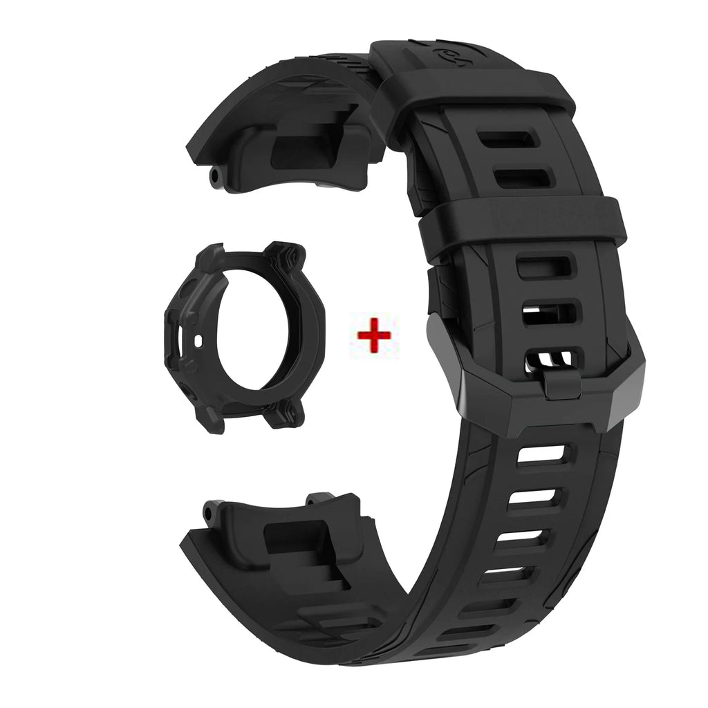 Silicone Band & Case Cover for Amazfit T-Rex 3 Pro – Strap Smartwatch Band & Case Oasis Select Black