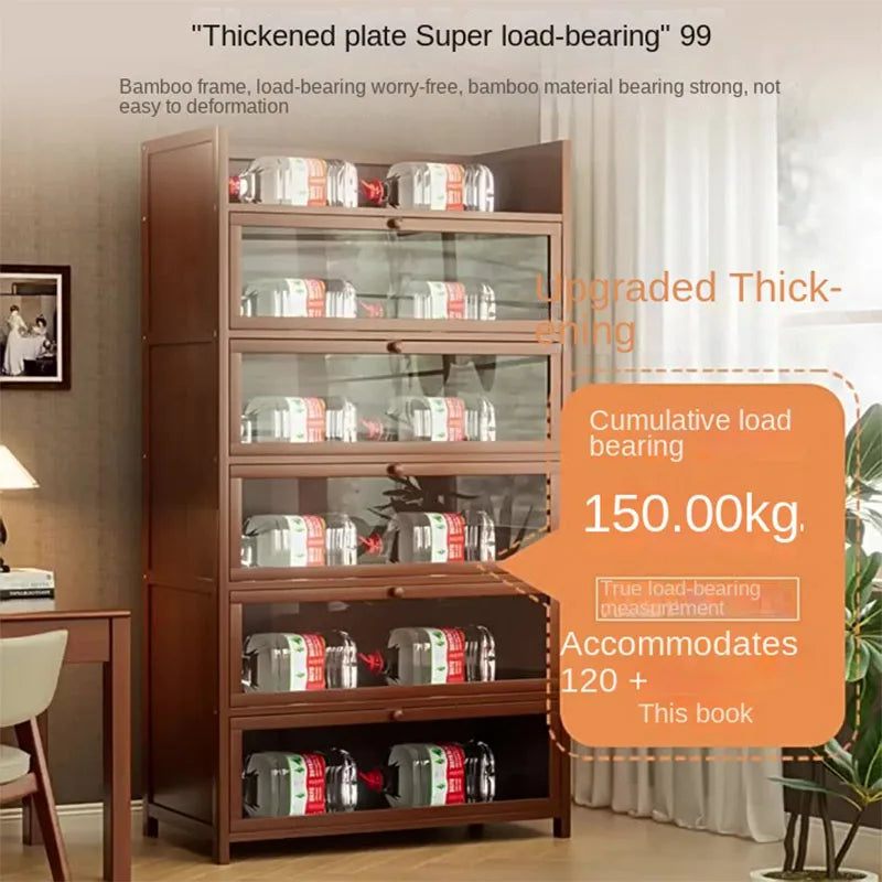 Bookshelf, bookcase, dust-proof floor-standing storage rack, household children and students storage rack with doors Oasis Select