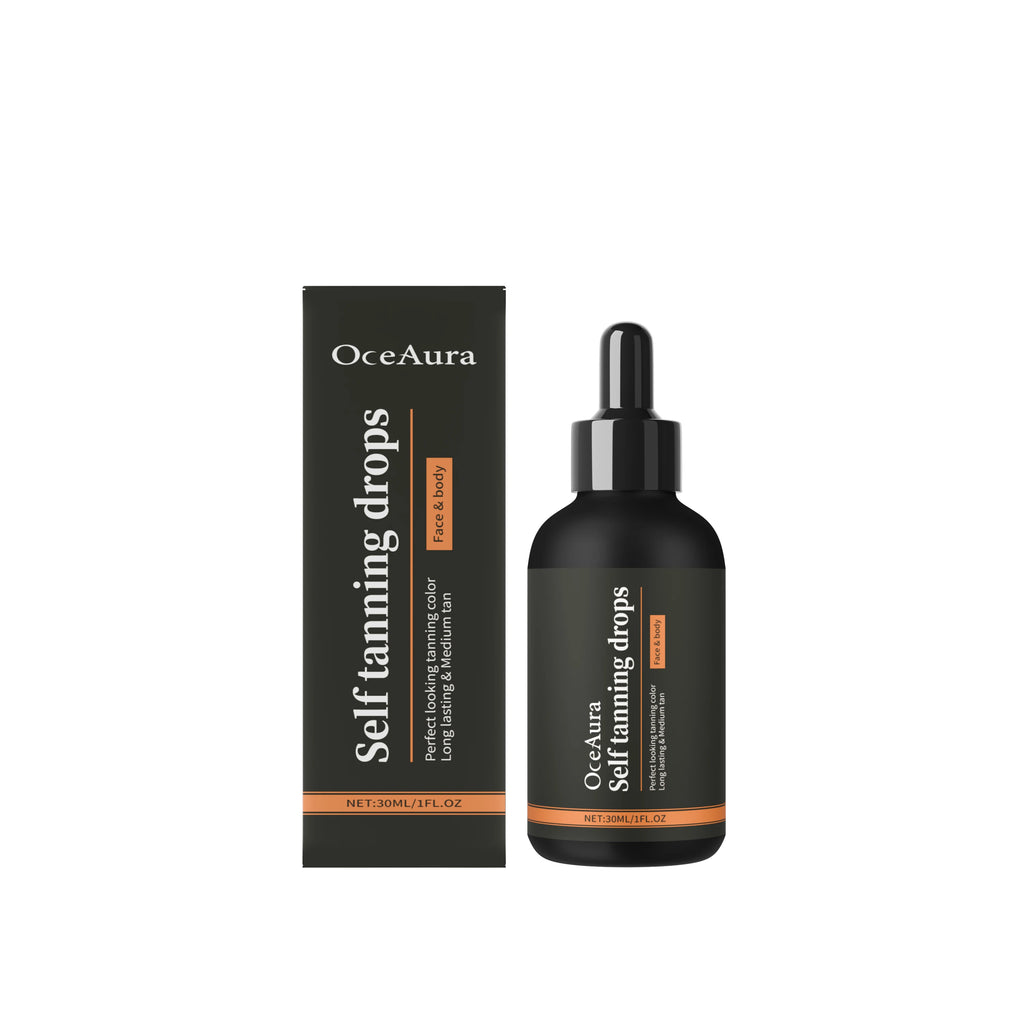 Self Tanning Drops Sunless Lasting Solarium Bronzer Natural Tanner for Body Face Antioxidant Prevent Sunburn Tanning Products Oasis Select 30ml boxed