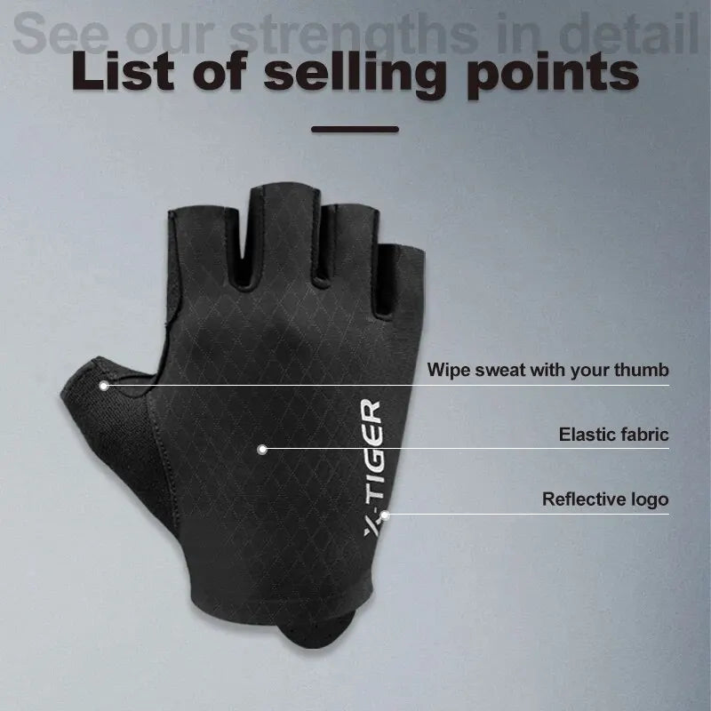 X-TIGER Cycling Gloves Half Finger Shockproof Wear Resistant Breathable MTB Road Bicycle Gloves Men Women Sports Bike Equipment Oasis Select
