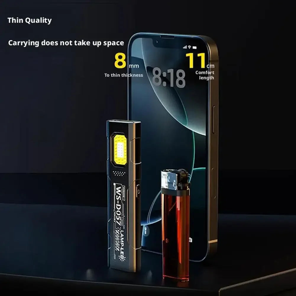 LED Keychain Flashlight USB C Rechargeable Portable Torch with COB Mini Hanging Work Light Outdoor Portable Pen Clip Lantern Oasis Select