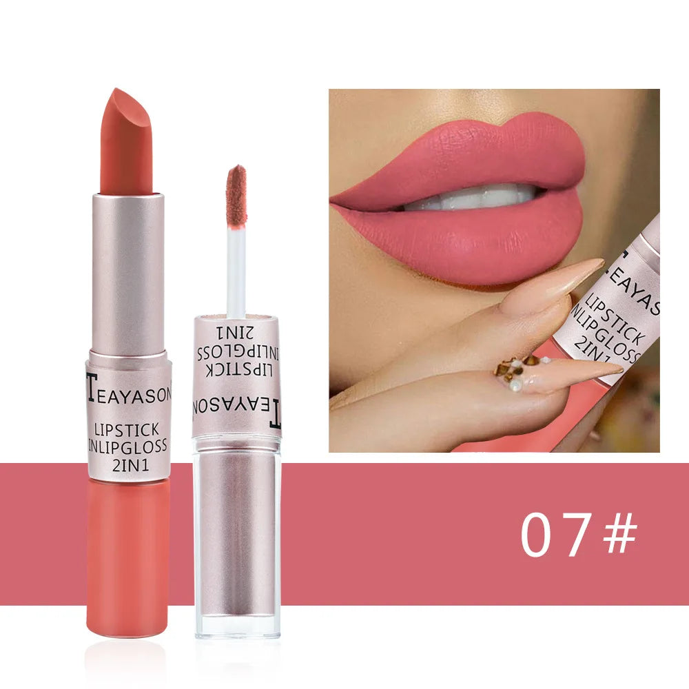 TEAYASON 2-in-1 Matte Liquid Lipstick & Gloss – Waterproof