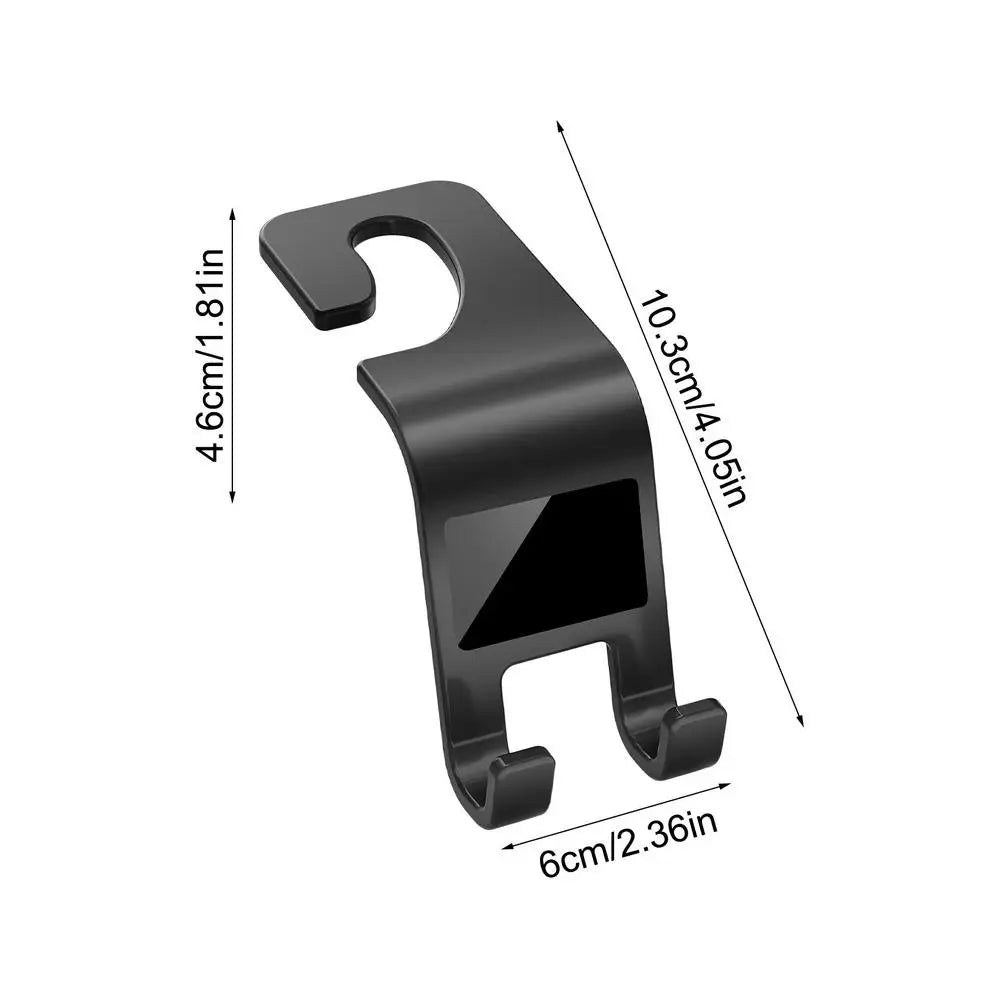 Headrest Hooks Universal Car Seat Back Hook Headrest Hanger Car Bag Pouch Clothes Hanging Hooks Fastener Clip Interior Storage Oasis Select Black