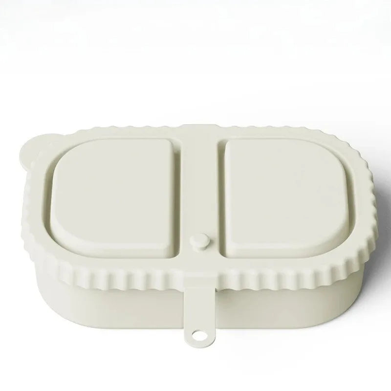 Silicone Double Compartment Seasoning Box, Sauce Snack Container, Portable Packaging with Lid, Foldable Storage Box Oasis Select