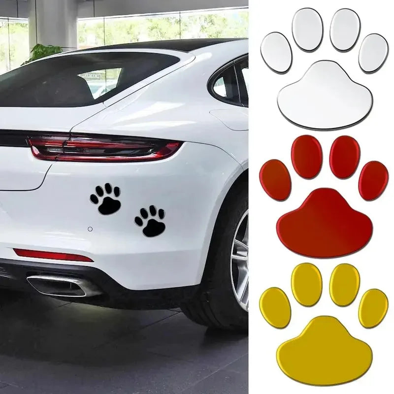 1/2/4pairs Car 3D Stereo Footprint Car Stickers Creative Dog Paw Body Stickers Soft Electric Car Footprint Personalized Stickers Oasis Select