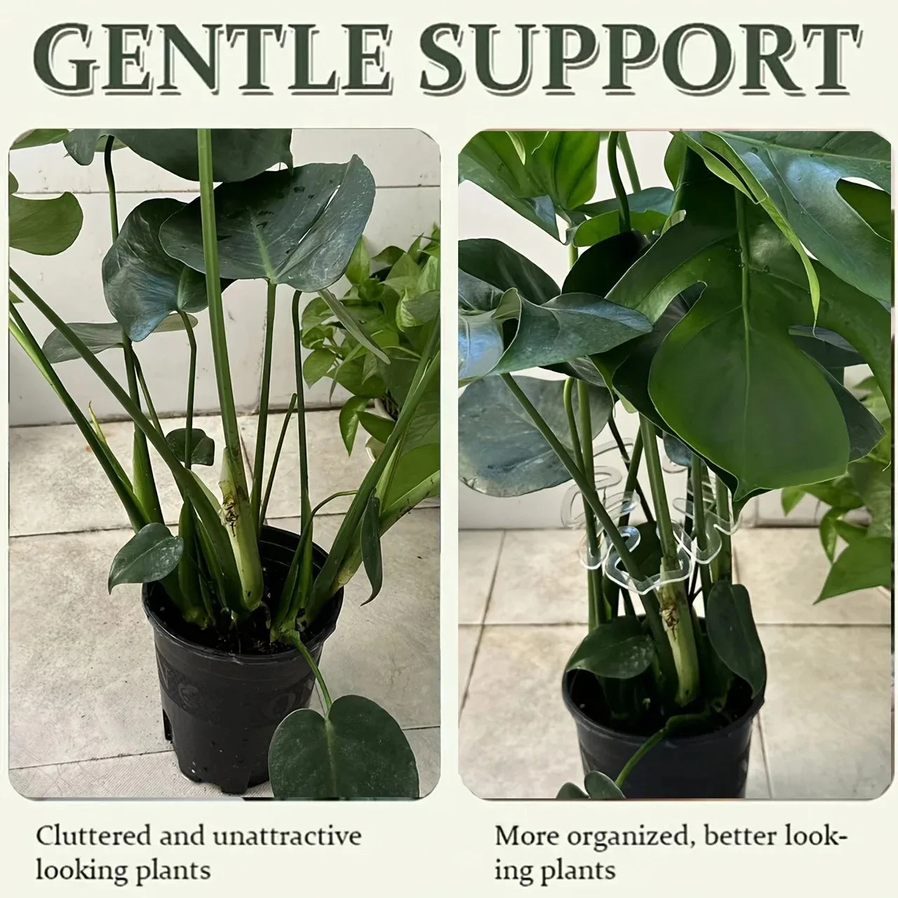 Monstera Shaped Plant Support Easy Installation Decorative Plant Stand Leaf Shape Plants Pole Sturdy Alloy Support Pile Garden Oasis Select