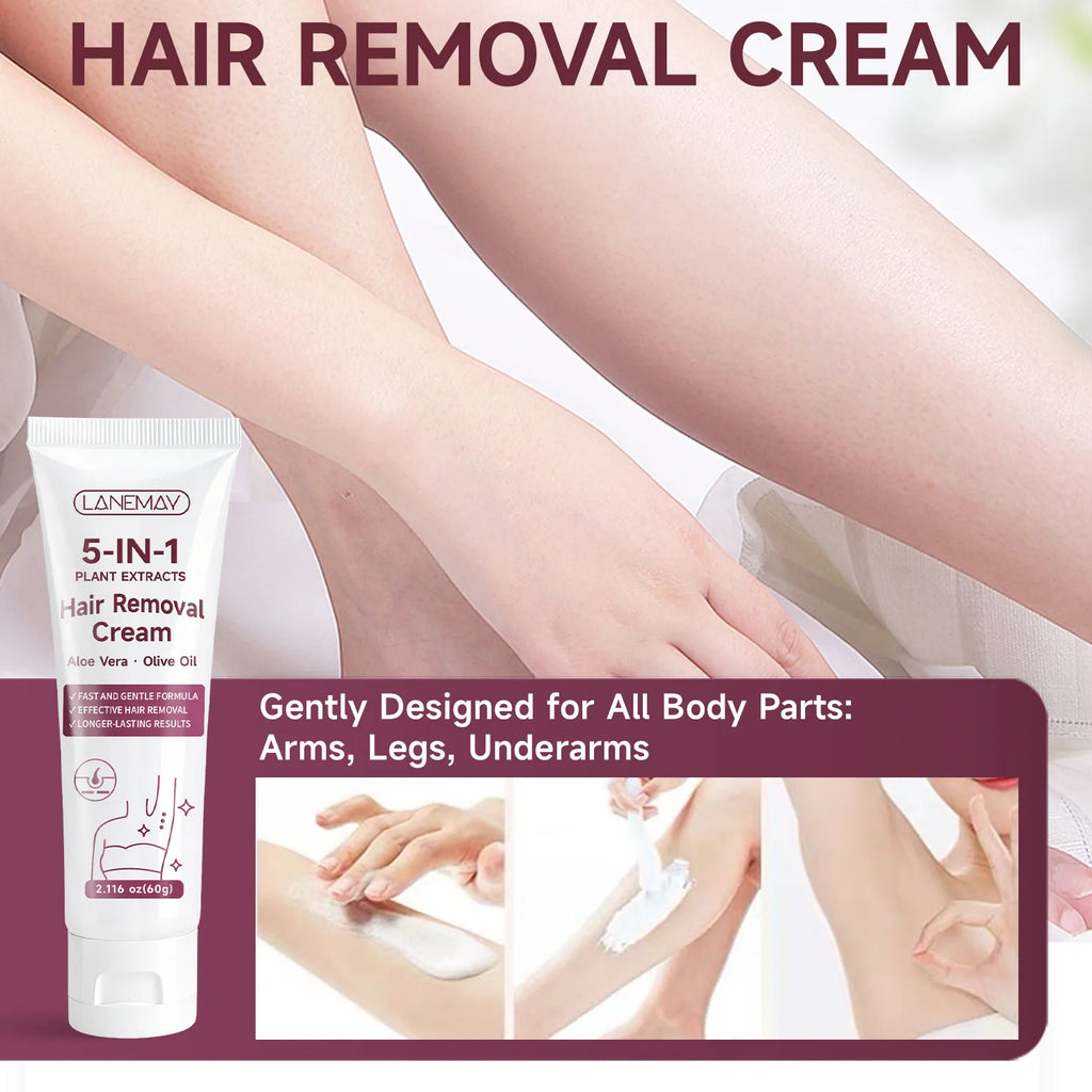 Lanemay 5-in-1 Plant Extract Hair Removal Cream 2.116 oz