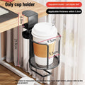 2-in-1 Adjustable Upgraded Table Clamp Cup Holder 360 Rotating No Drill Desk Edge Anti-spill Drink Rack Oasis Select Black Rotation