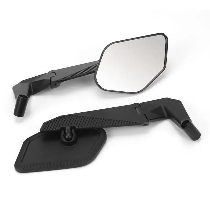 Motorcycle and Electric Bike Folding Universal Adjustable Aluminum Alloy Rearview Mirror with Wind Deflector Oasis Select A