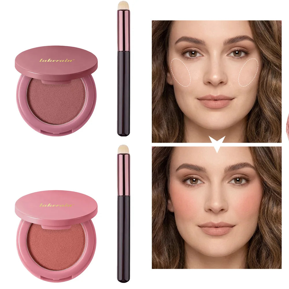 Lakerain Soft Poke Matte Blush Palette with Free Brush Matte Blush Palette Oasis Select
