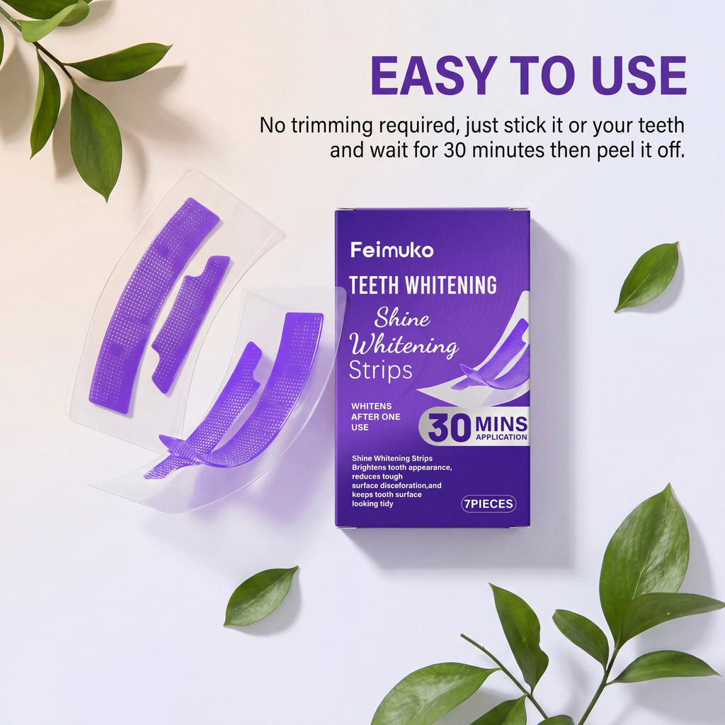 Purple Teeth Whitening Strips 30min Brighten Tooth Remove Plaque Stain Cleaning Oral Hygiene Strips Oasis Select