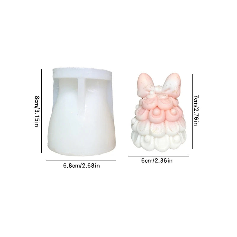 Christmas Bow Christmas Tree Aromatherapy Candle Silicone Mold DIY Plaster Resin Ornament Mold for Xmas New Year Home Decor Oasis Select White