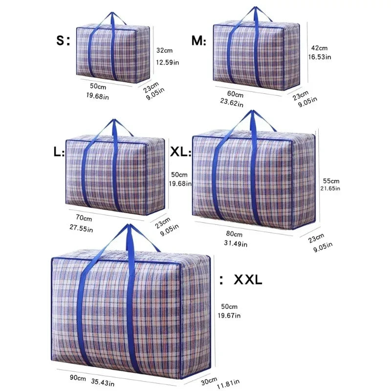 1PC foldable moving bag Large capacity woven bag snakeskin bag Waterproof portable mobile bag blue Oasis Select