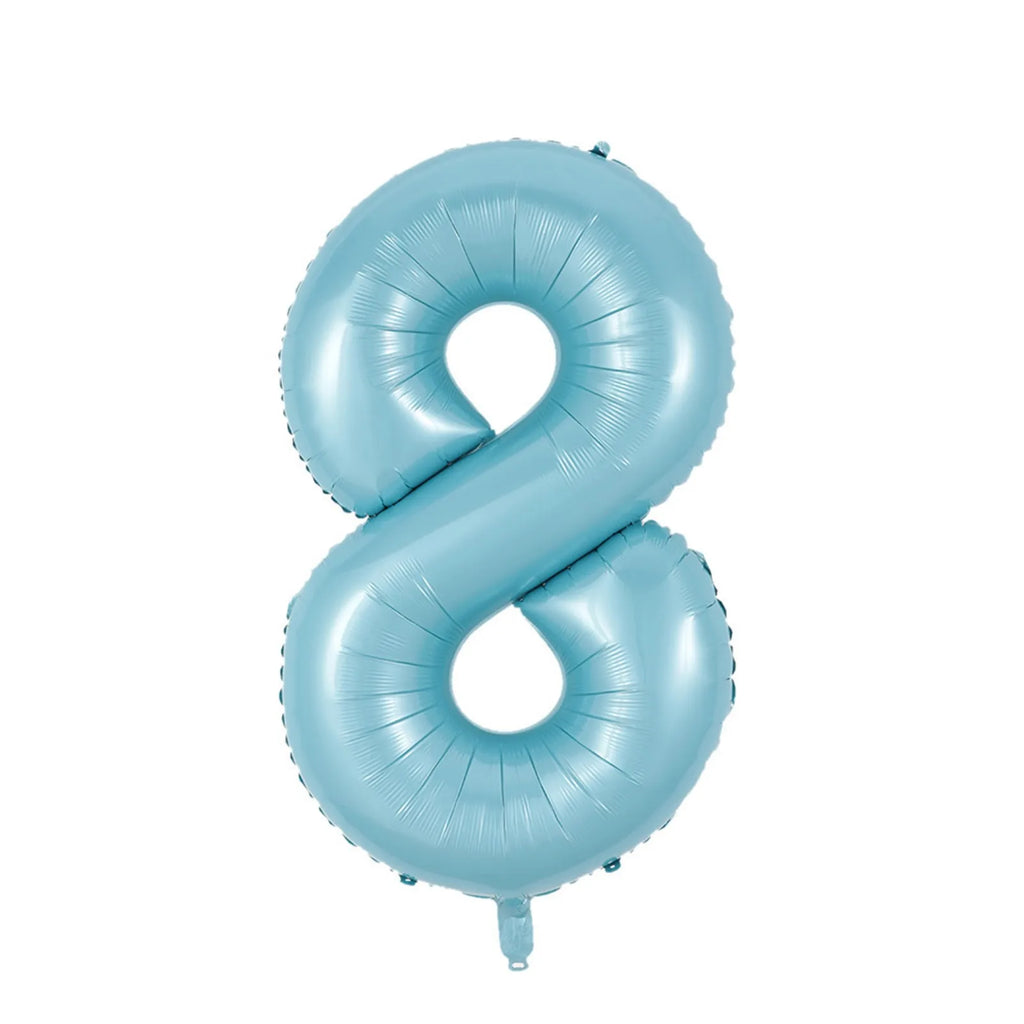 40inch Large Pearl Blue Number Balloons Jungle Safari Birthday Balloon Party Foil Balloon 0 1 2 3 4 5 6 7 8 9 globos Balls Oasis Select I One Size