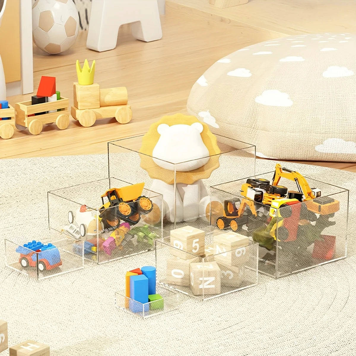 6pcs Acrylic Cube Cake and Dessert Display Stands with Stackable Sections Suitable for Displaying in Wedding Parties and Shops Oasis Select