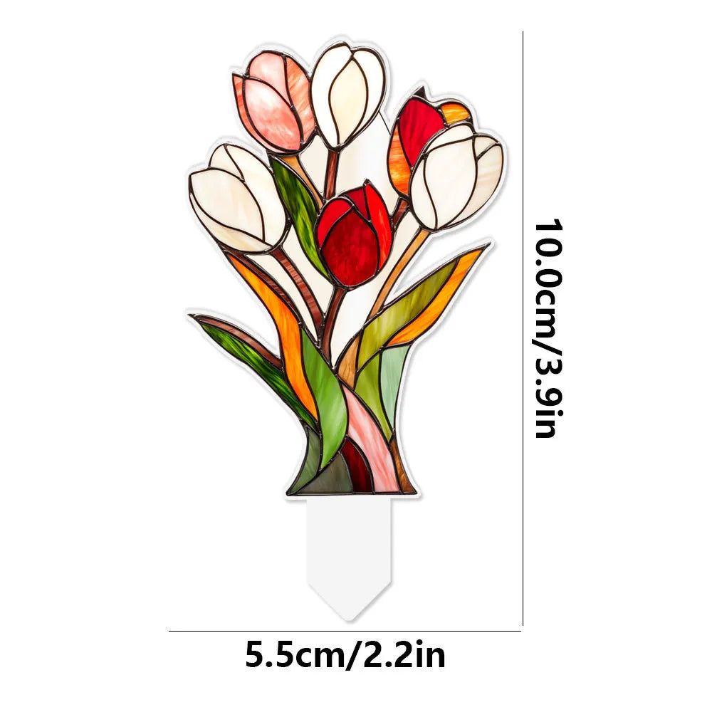 Suncatcher Stained Agave Simulation Plant Sun Catcher Home Handmade Crafts for Garden Yard Outdoor Indoor Table Desk Decorations Oasis Select TYU647