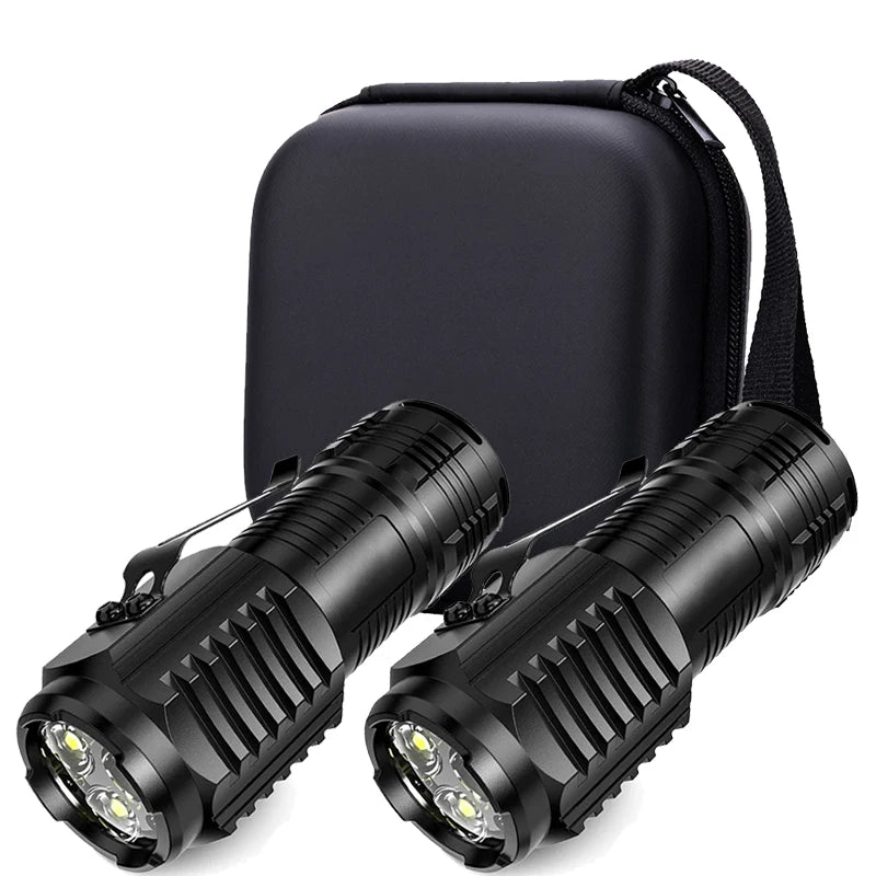 Ultra-bright Rechargeable LED Pen Clip Mini Flashlight Handheld Torch Portable Waterproof Lamp for Nigh Work Emergency Camping Oasis Select Set A