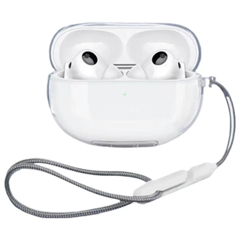 Soft Transparent Headphone Cover For Air Pods 4 TPU Protective Cover With Hook Strap Shockproof Anti Scratch Earphone Cover Oasis Select B