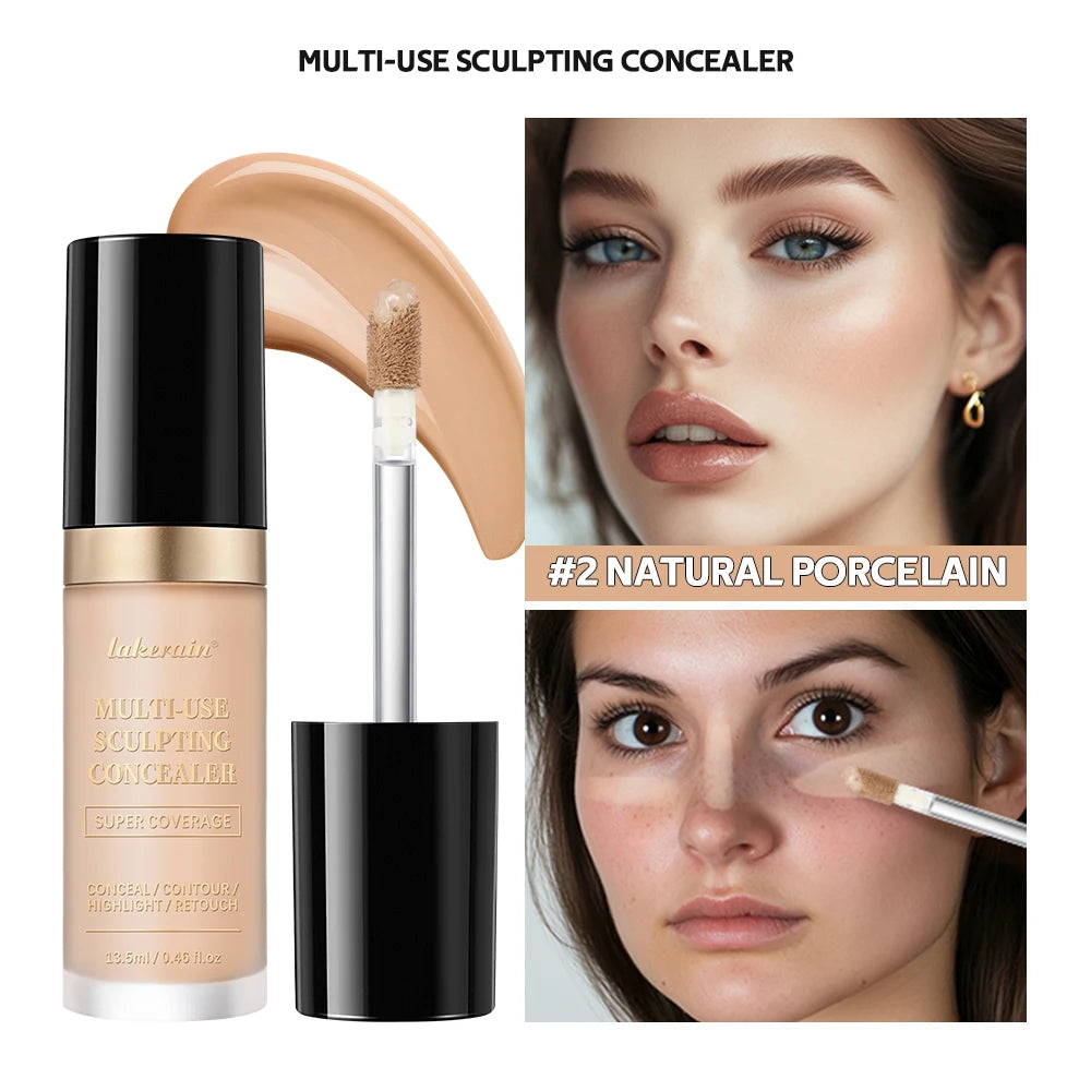 Super Coverage Concealer Multi-Use Cream Oil Free Highlight Covers Dark Circles Long-lasting Natural Matte Finish Long Wear Make Oasis Select 2 NATURAL PORCELAIN