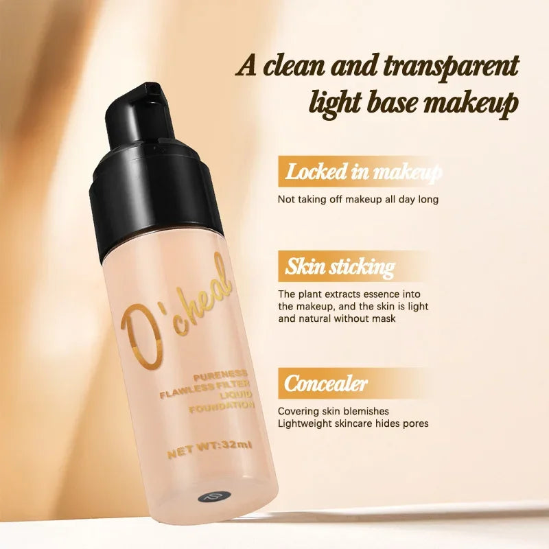 OCHEAL Full Coverage Liquid Foundation BB Cream – Dark Skin