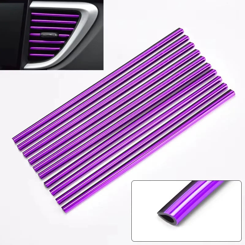 10/20pcs Car Air Conditioner Outlet Decorative U Shape Moulding Trim Decor Strips Car Styling Car Door Edge Corner Protector Oasis Select 10pcs Purple