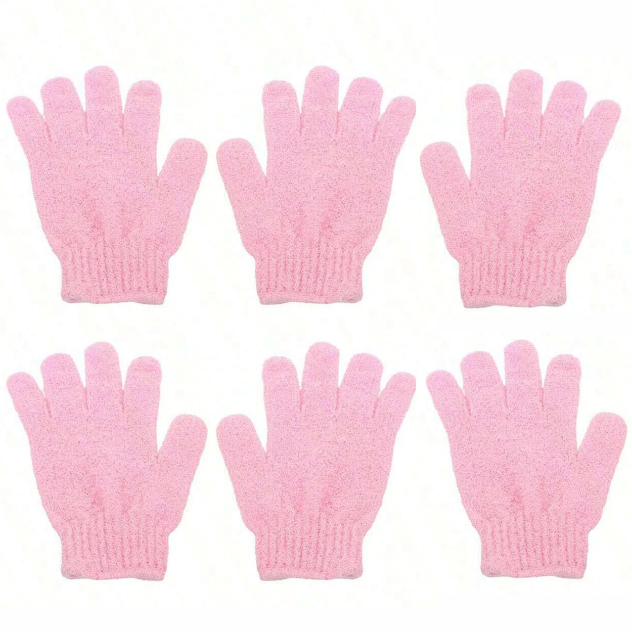 2pcs/6pcs/12pcs Reversible Exfoliating Shower Gloves, Body Scrub Gloves, ,Cleansing Tools Bath Towel Bath Products Back Scrub Oasis Select 6pcs pink