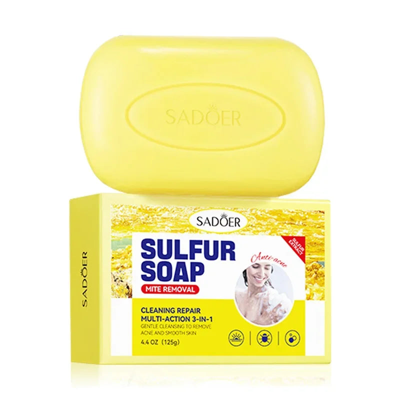 Sadoer Sulfur Cleansing Soap – Face & Body Moisturizing Bar Facial Cleansing Soap Oasis Select 1Pc