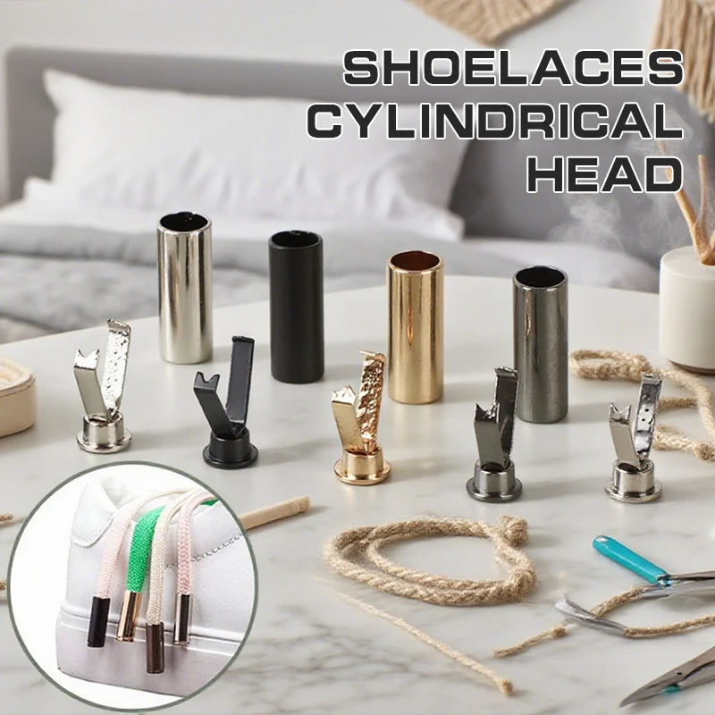 10Pcs Diy Metal Aglets Shoelace Cylindrical Tips Head Tip Protector Card Rope Buckle For Clothing Sweater Hat Rope Head Buckle Oasis Select