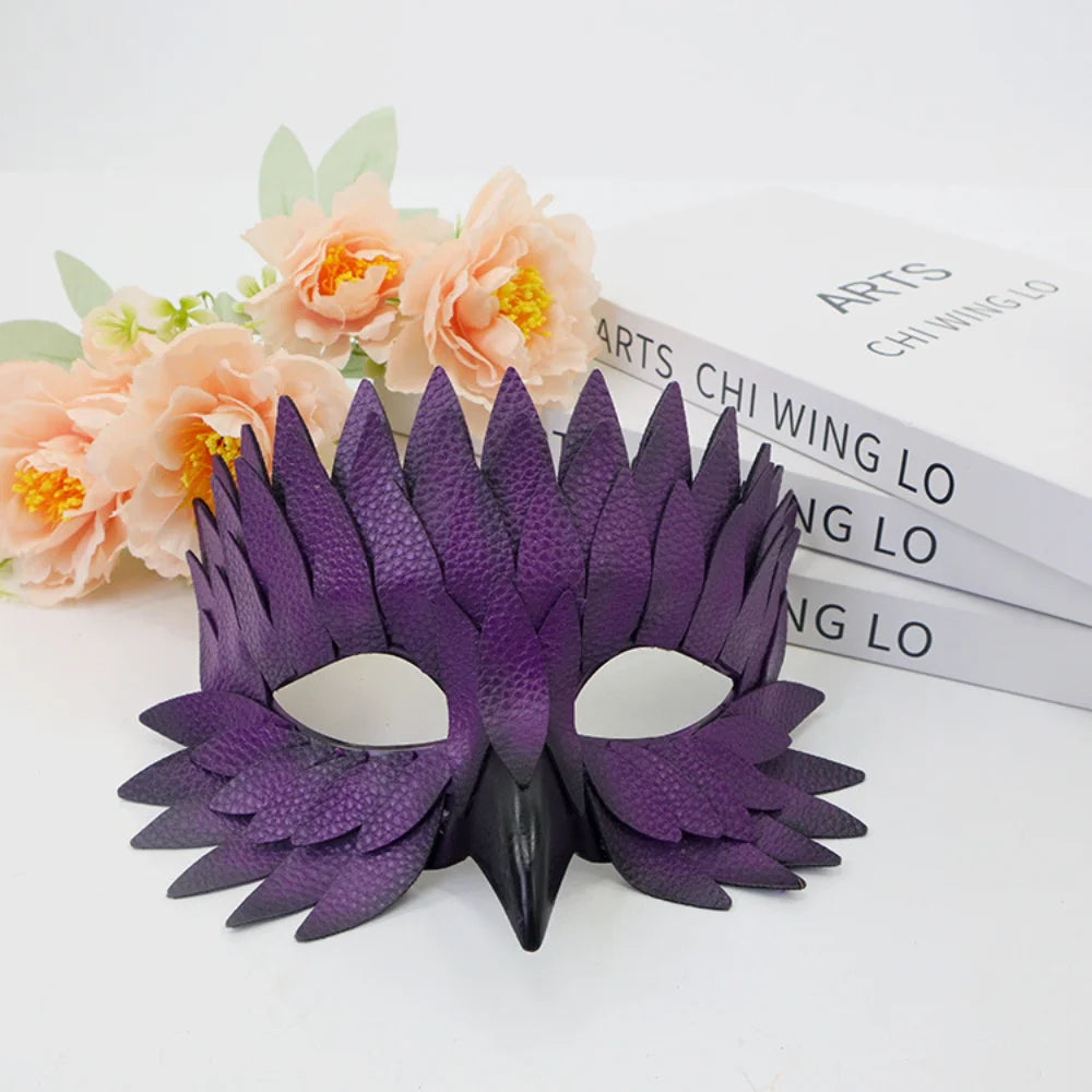 Elegant Feather Half Face Mask | Halloween & Masquerade