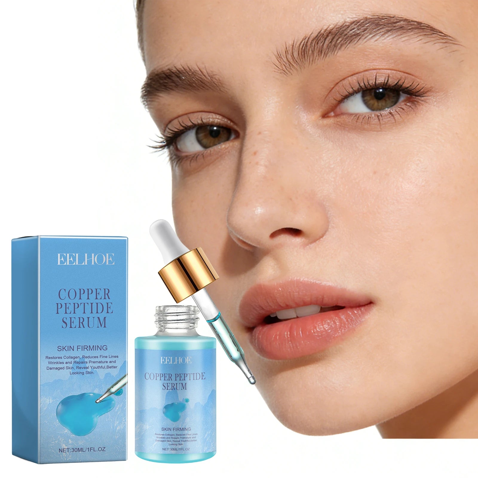 Eelhoe Copper Peptide Face Serum – Fine Lines & Repair 30ml Copper Peptide Serum Oasis Select