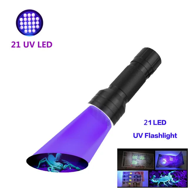 POCKETMAN 395nm UV Flashlight – 21/51/100 LED Black Light Torch