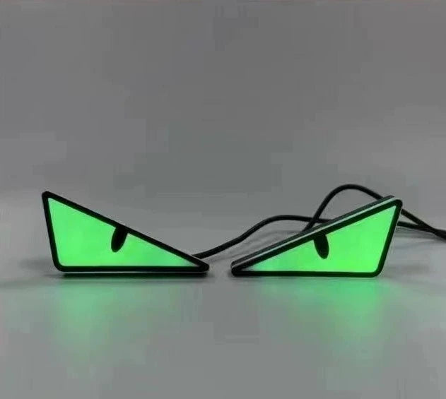 2pcs LED Devil's Eye License plate light Headlight For Car Motorcycl Universal Modified Decoration single light car Accessories Oasis Select green