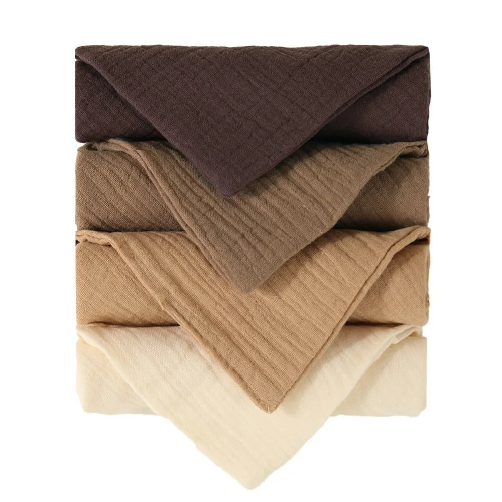 New 4-Layer Pure Cotton Baby Cotton Washcloth Soft Absorbent Square Towels Baby Towels Gauze Cotton Newborn Burp Cloth Oasis Select 12