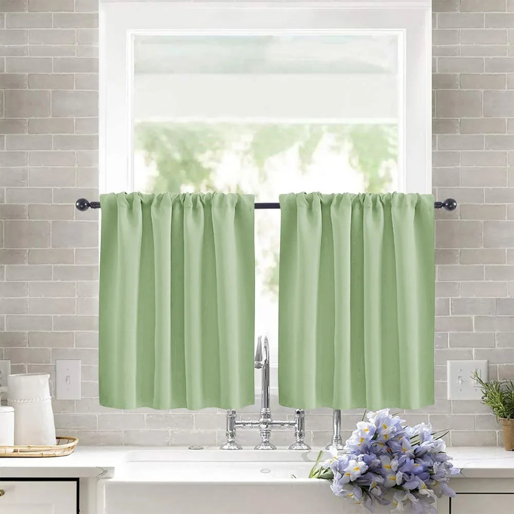 Short Tier Curtains | Half Window Panel – Light Filtering